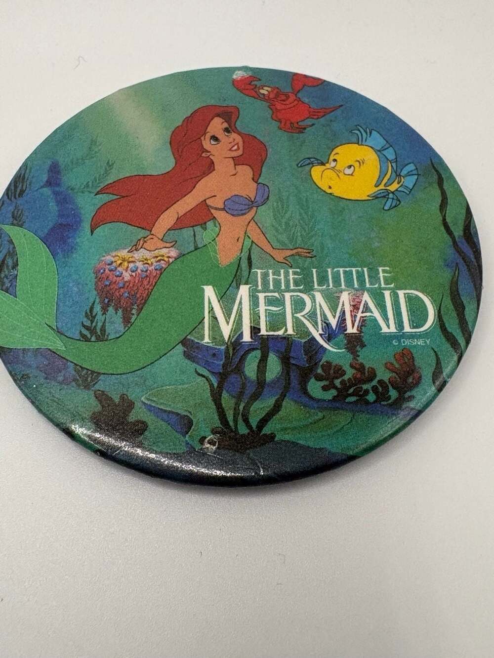 Disney The Little Mermaid Vintage 3 Inch Button Pin Ariel